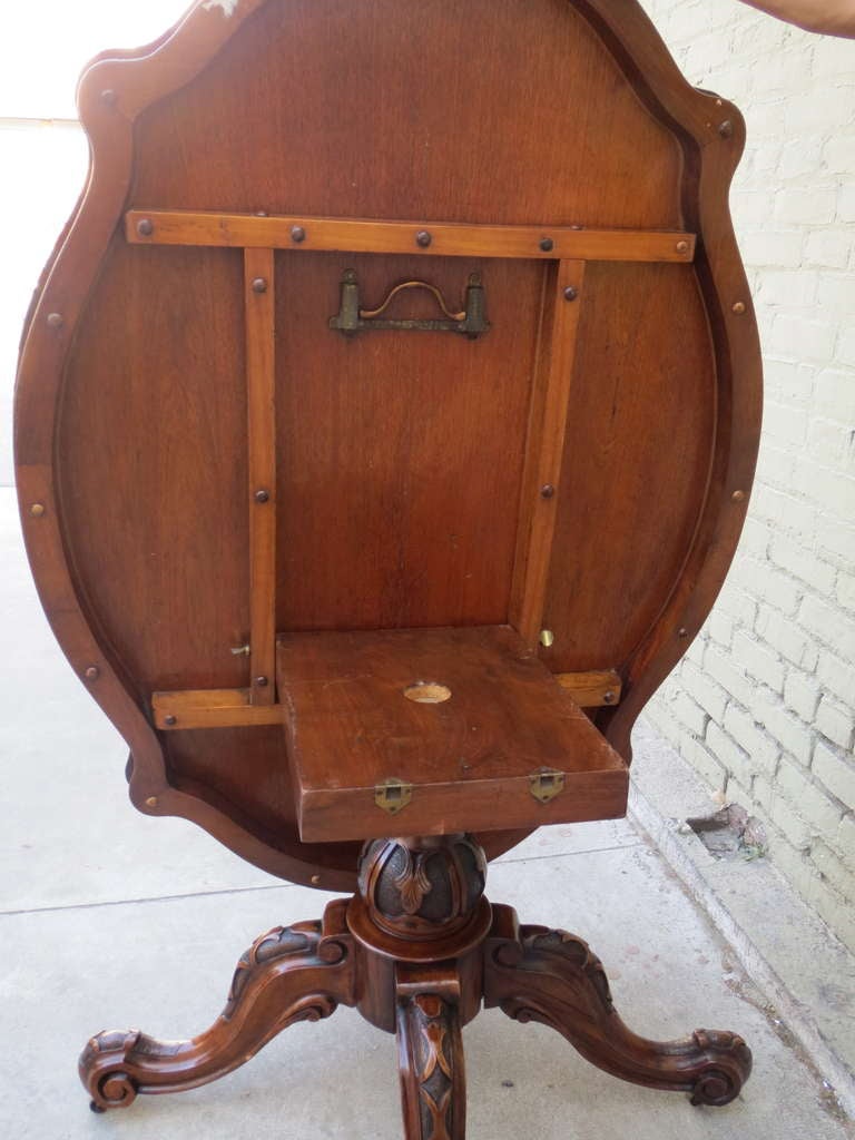 19th C. French Burl Walnut Table 1