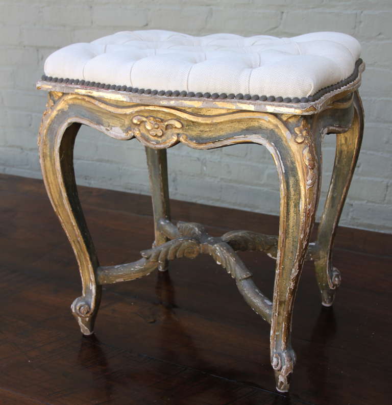 Pair of French Gilt Wood Stools