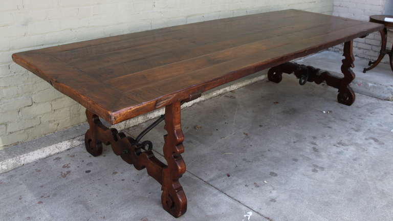 Unknown Spanish Baroque Style Walnut Trestle Table