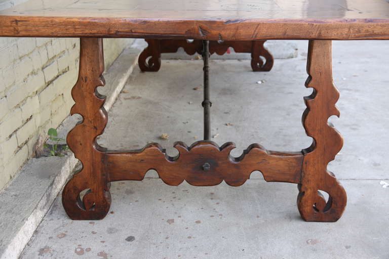 Spanish Baroque Style Walnut Trestle Table 1