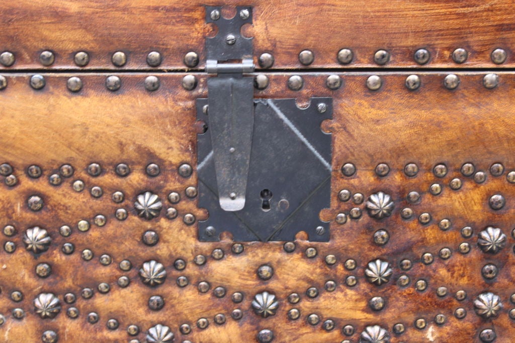 Leather Studded Spanish Trunk C. 1940's 1