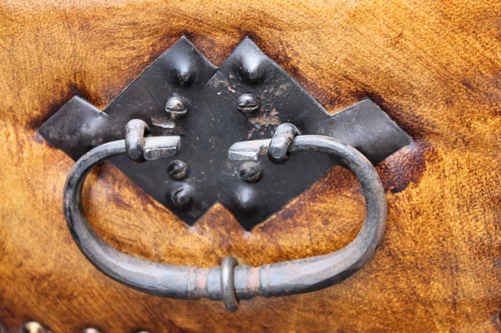 Leather Studded Spanish Trunk C. 1940's 3