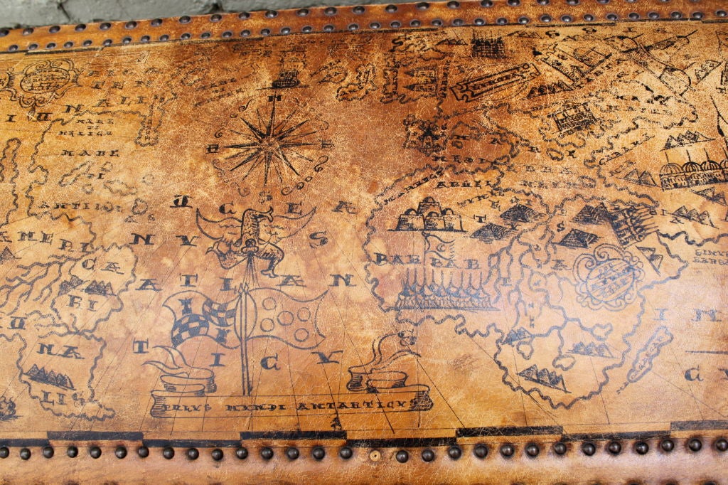 Leather Studded Spanish Trunk C. 1940's 6