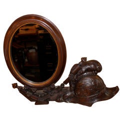Carved Walnut Spanish Vanity Mirror C. 1900's