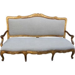 19th Century French Gilt Wood Carved Sofa