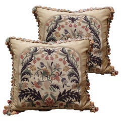 Pair of 19th C. French Needlepoint Pillows