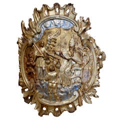19th Century Italian Gilt Wood Shield