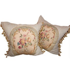 Pair of 19th C. French Aubusson Pillows
