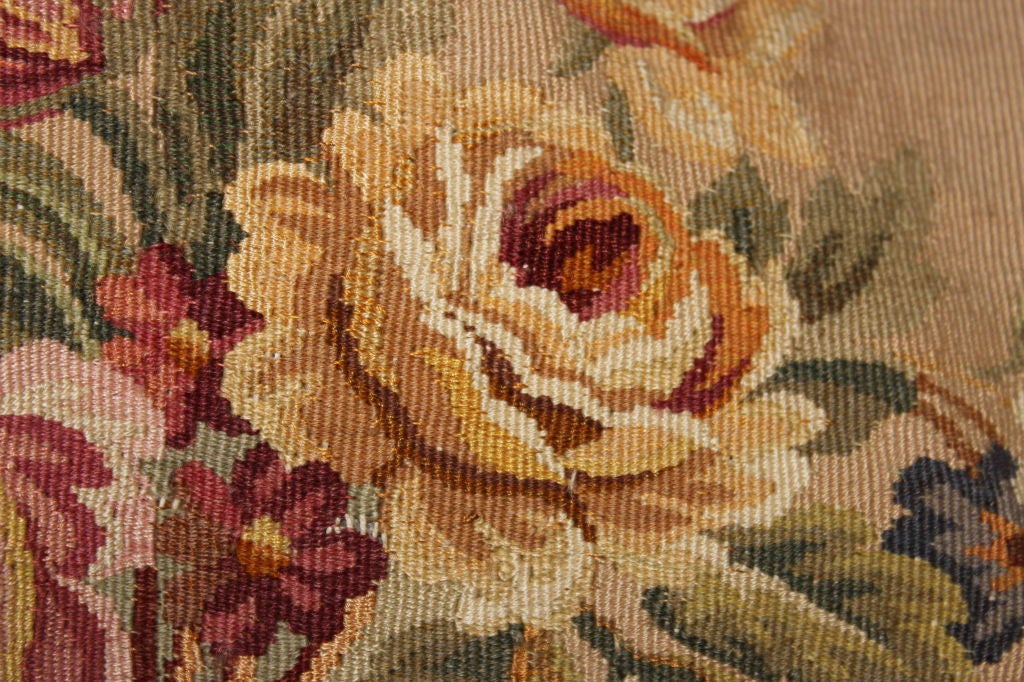 19th Century Stunning 19th C. Floral Aubusson Bed Pillow
