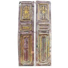 Antique Pair of 19th Century Painted Wooden Doors