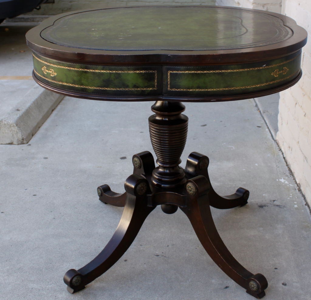 Pair of Leather Top Mahogany Side Tables circa 1900's
