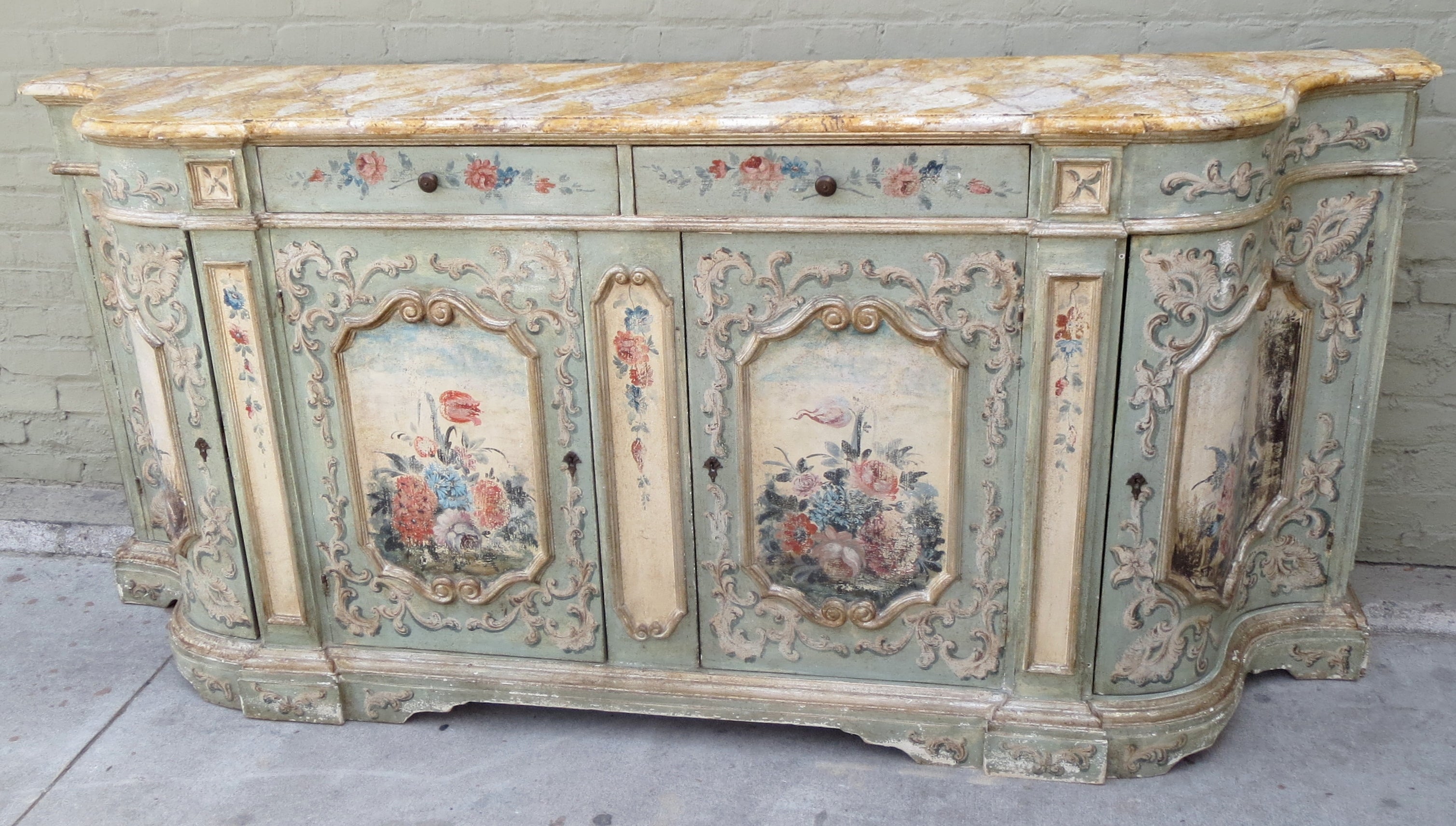 Hand Painted Italian Credenza circa 1930's at 1stDibs hand painted