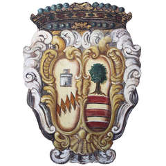 19th Century Painted Italian Crest