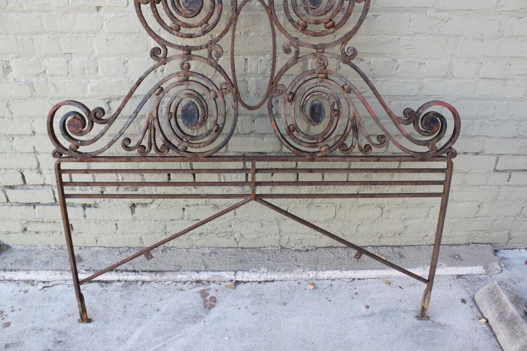 French Pair of Wrought Iron Architectural Pieces/Headboards  C. 1920's