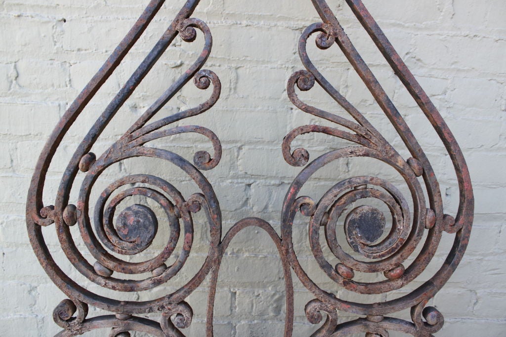 20th Century Pair of Wrought Iron Architectural Pieces/Headboards  C. 1920's