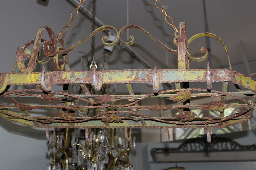 20th Century French Painted Iron Pot Rack
