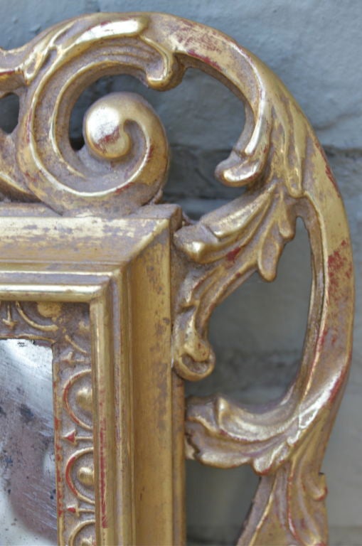 Carved Gold Gilt Italian Mirror with Aged Glass 3