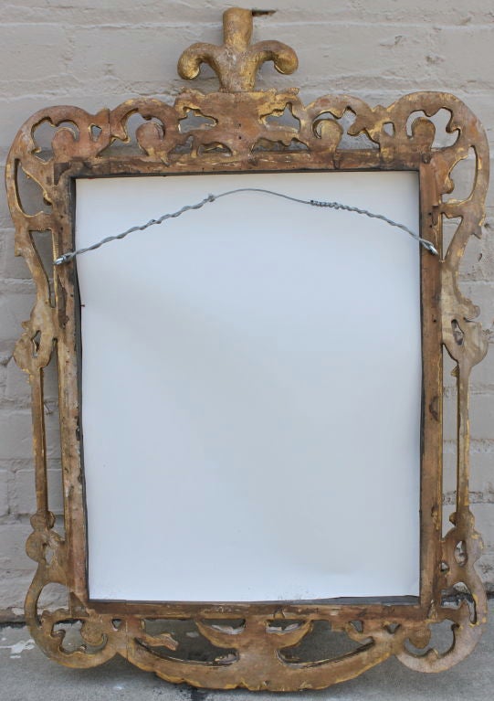Carved Gold Gilt Italian Mirror with Aged Glass 4