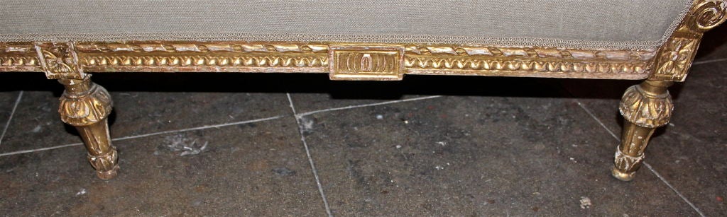 20th Century Carved French Gilt Wood Sofa C. 1900's