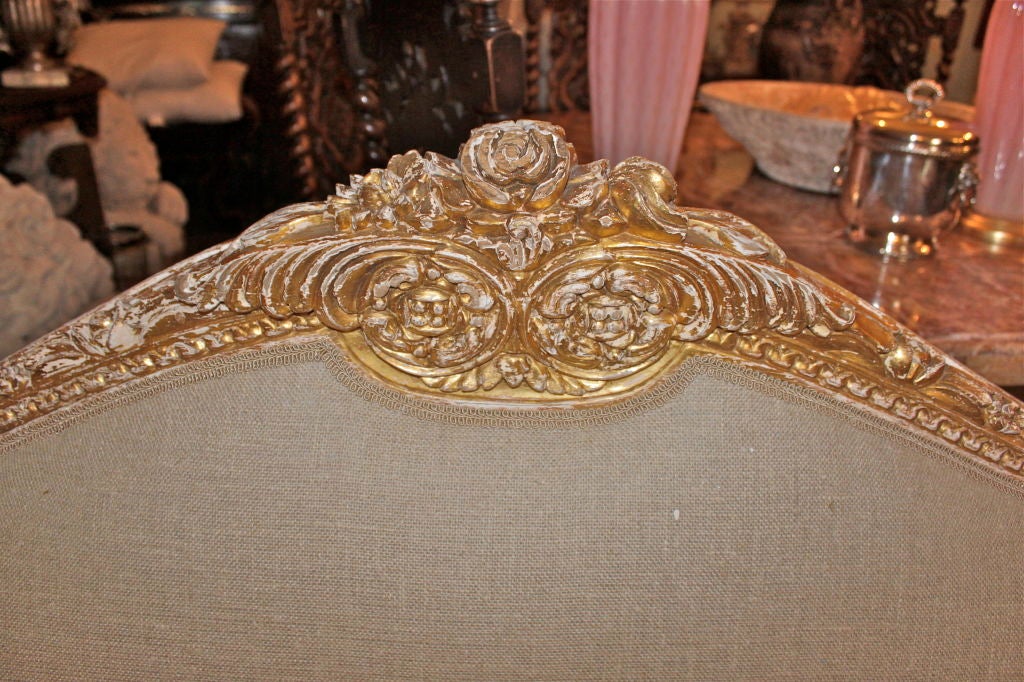 Carved French Gilt Wood Sofa C. 1900's 3