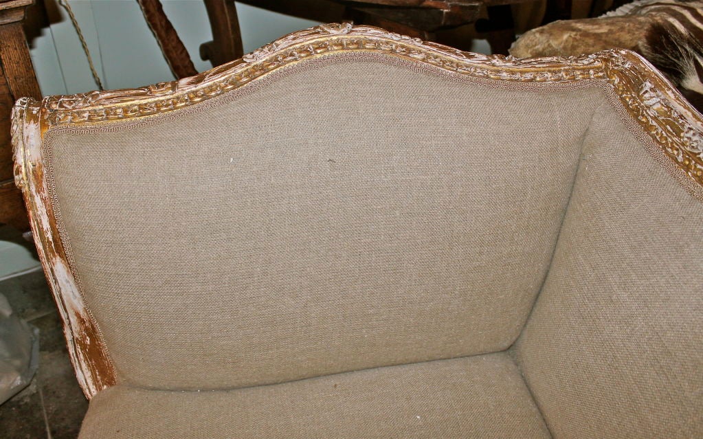 Carved French Gilt Wood Sofa C. 1900's 4