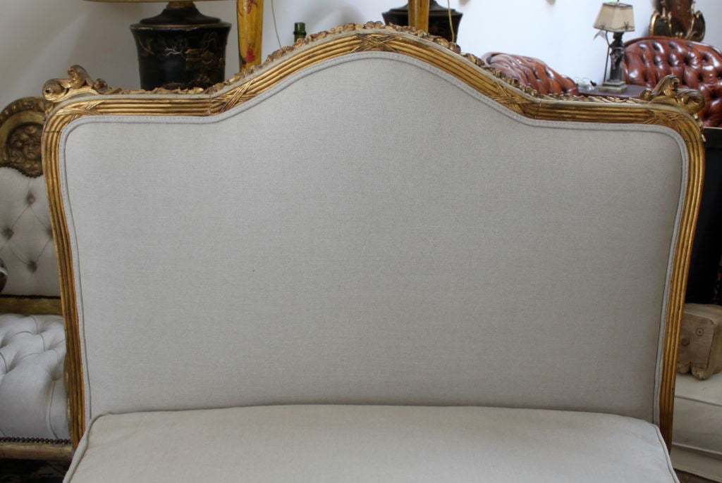 Italian Painted & Parcel Gilt Carved Bed C 1880's In Good Condition In Los Angeles, CA