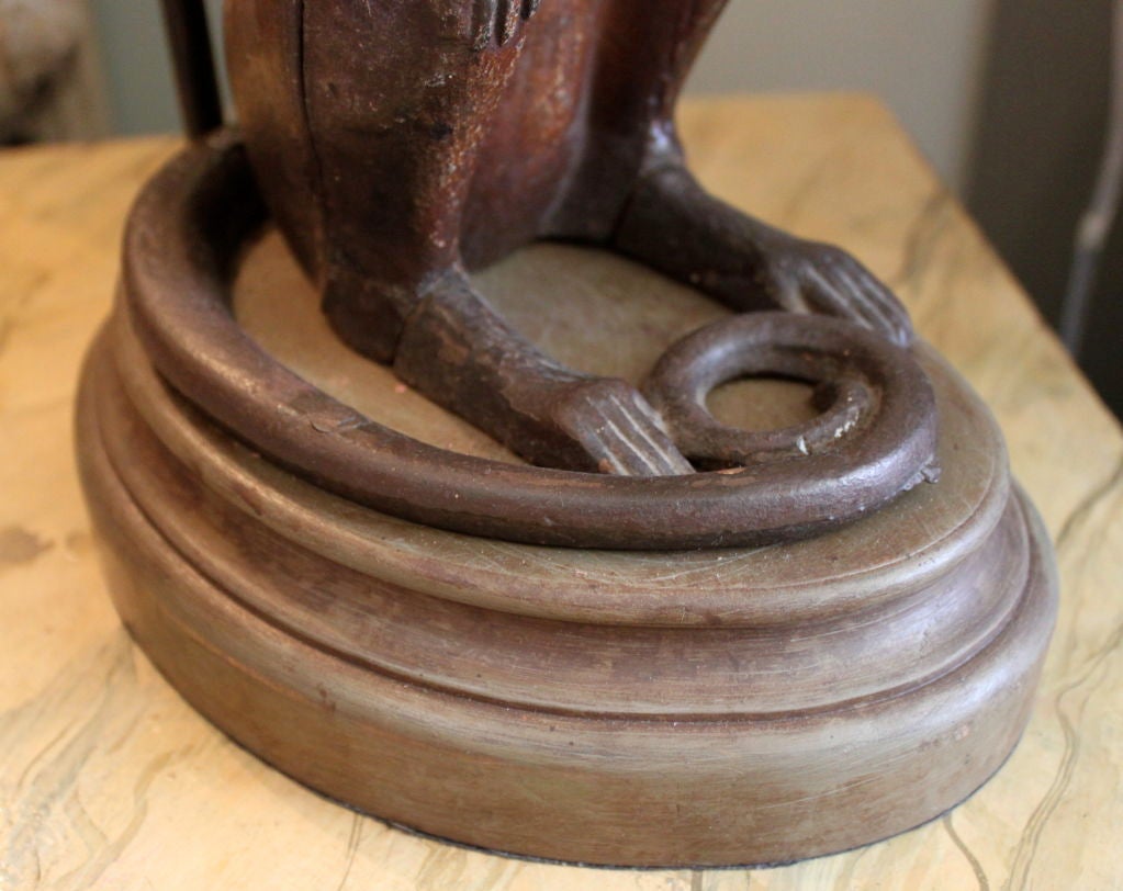 American Antique Painted Monkey Lamp with Custom Lamp Shade