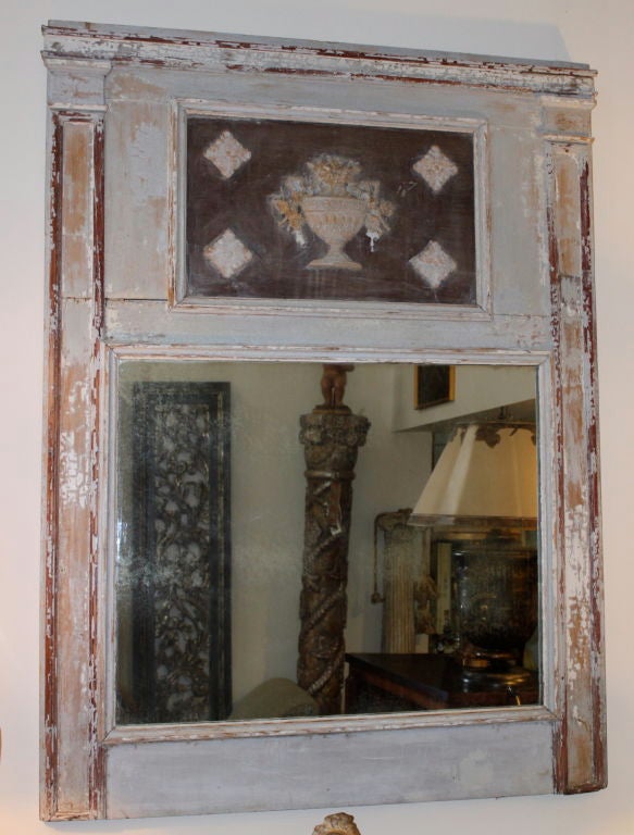 Large Italian Carved Painted Trumeau C. 1900