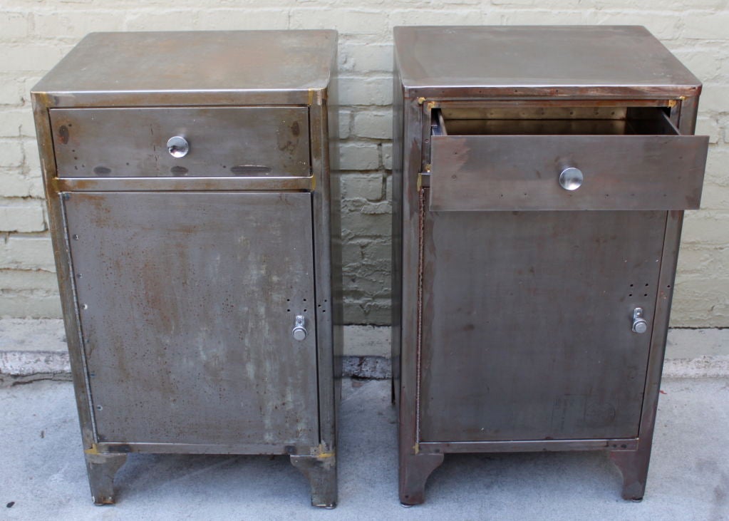 Pair of Industrial mid century cabinets C. 1951.