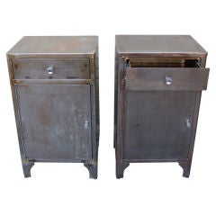 Pair of Mid 20th Century Industrial Steel Medicine Cabinets