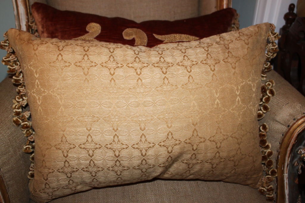 Pair of 19th C. Continental  Gold Appliqued Pillows 6