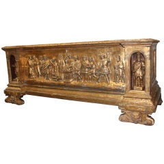 Early 19th C. Italian Carved Gilt Wood Blanket Chest