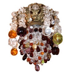 Italian Crystal Fruit Light Fixture
