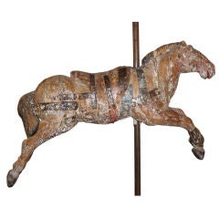 19th C. Carousel Horse on Iron Stand
