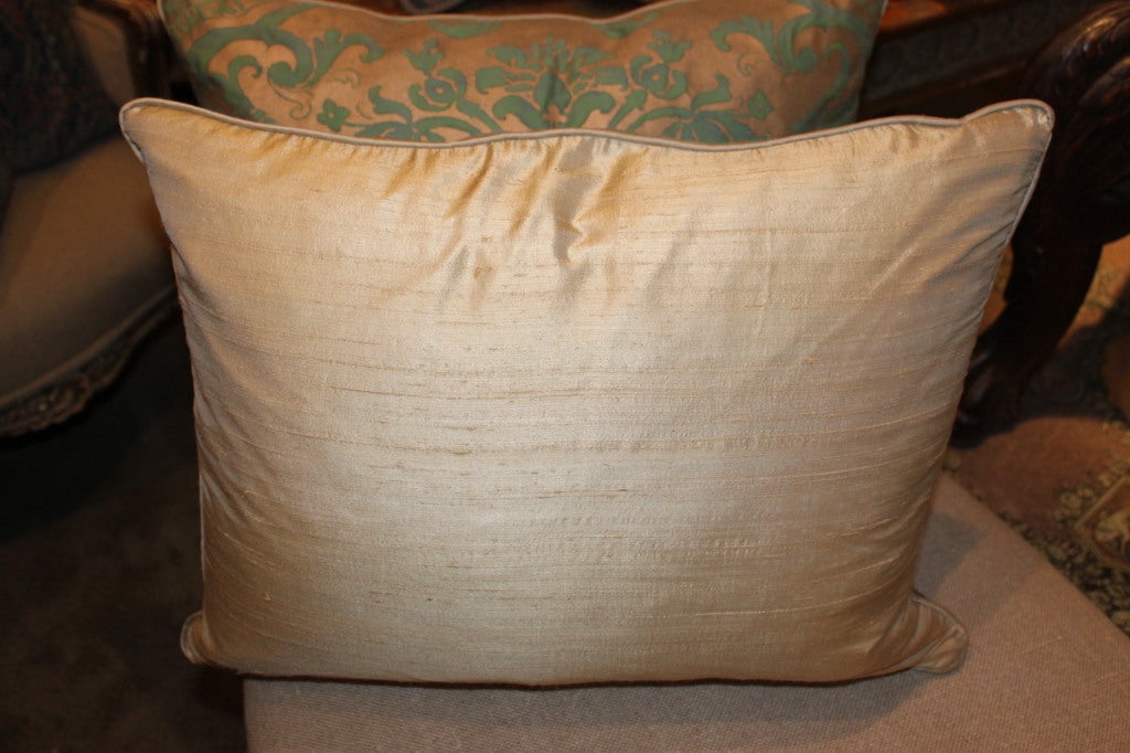 Down Pair of Authentic Vintage Fortuny Textile Pillows C. 1930's