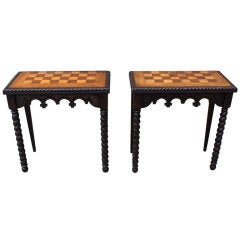Pair of  Spanish Gothic Console/Game Table C. 1900's