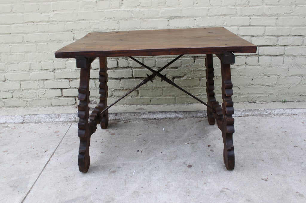 Baroque 19th Century Spanish Carved Walnut Table