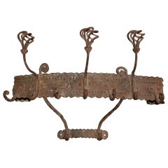 Antique Spanish Wrought Iron Coat/Hat Rack