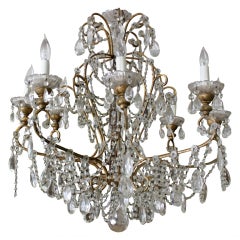 Italian Crystal & Beaded Chandelier C. 1930's