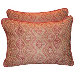 Pair of Antique Custom Pillows with Self Cording