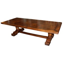 Grand Scaled Italian Walnut & Ebony Dining Table C. 1900's