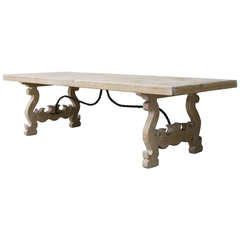 Spanish Dining Table with Iron Stretcher