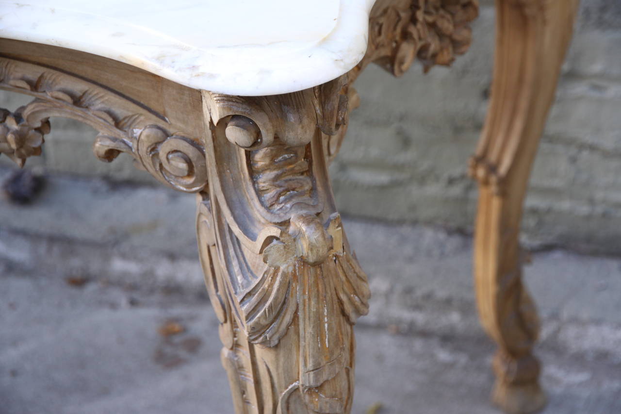 French Louis XV Style Carved Console with Onyx Top 2