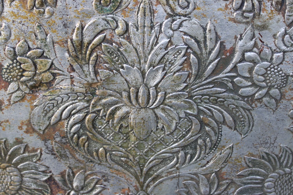 19th C. Italian Silver Gilt Leather Embossed Panels 5