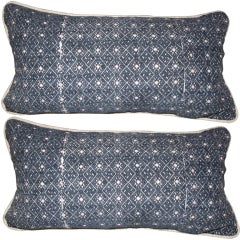 Pair of Vintage Textile Kidney Pillows