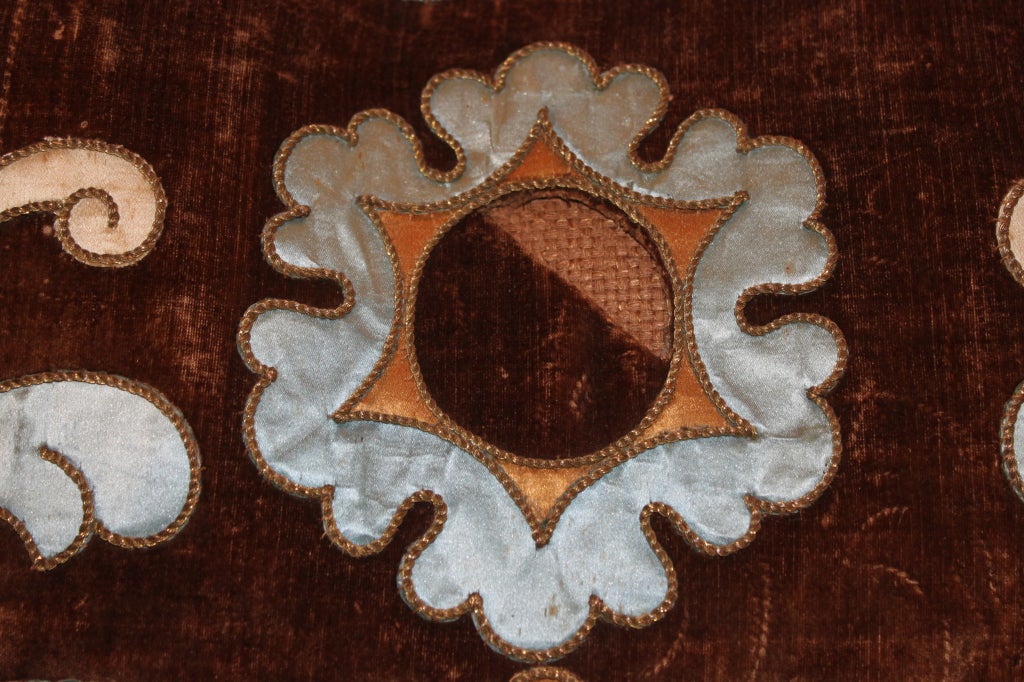 Pair of 19th C. French Appliqued Textile Pillows 2