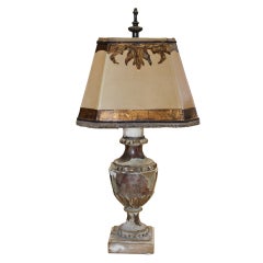 19th C. Petite Italian Faux Marble and Parcel Gilt Urn Lamp