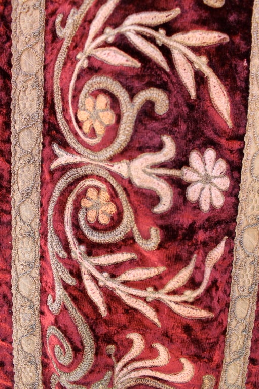 19th C. Italian Embroidered Velvet 2