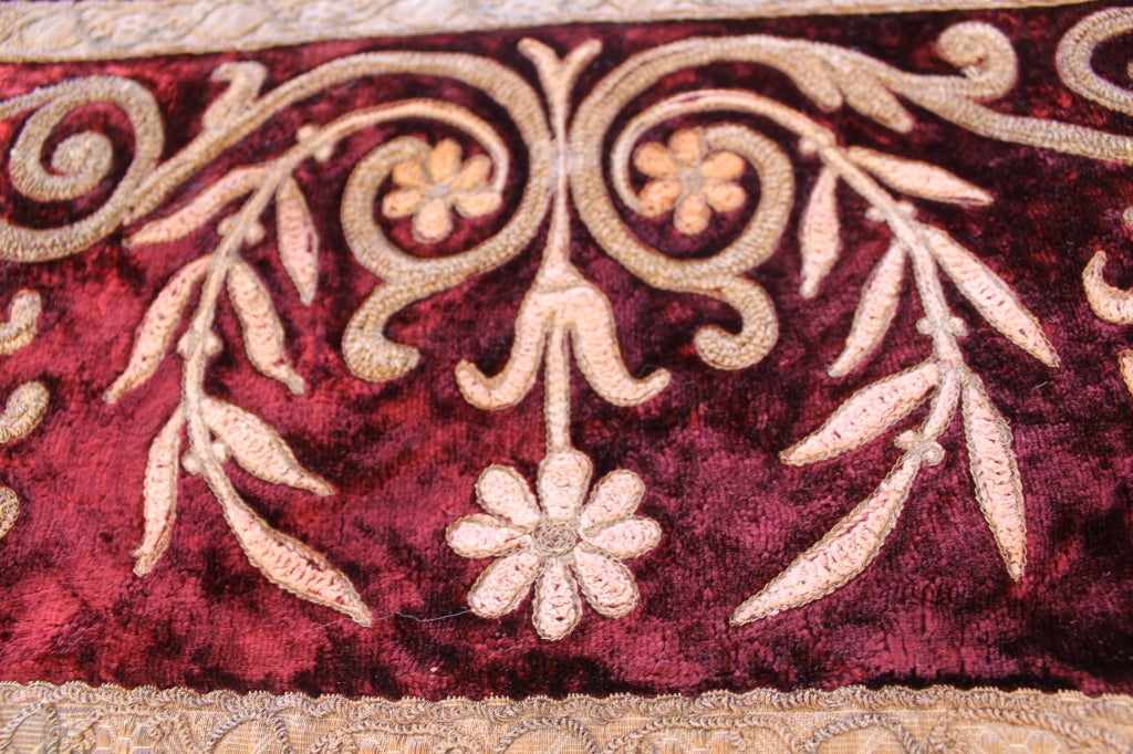 19th C. Italian Embroidered Velvet 3