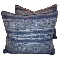 Pair of Vintage Textile Batik Pillows